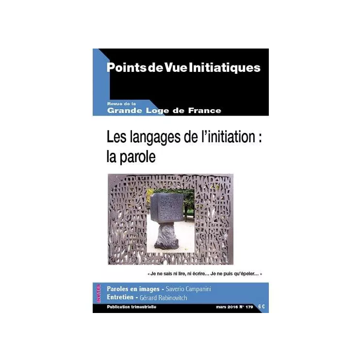 GLDF - PVI 179 langages de l'initiation : la parole